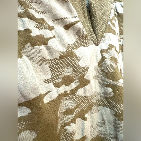 Bebe Olive Camo Stretchy Sleeveless V-Neck Mini Dress - Picture 3 of 5